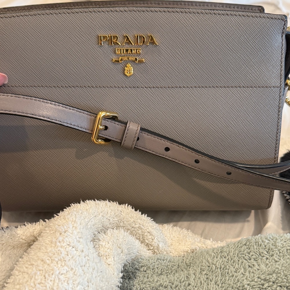 Prada Saffiano Leather Esplanade Bag - Color Argilla